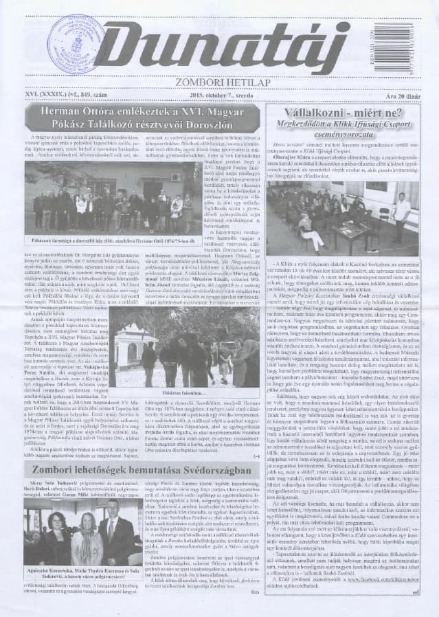 Dunatáj, 17. évf. 2015. október 7. 849. sz.