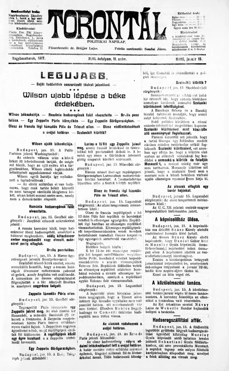 Torontál, 46. évf. 1917. január 15. 11. sz.