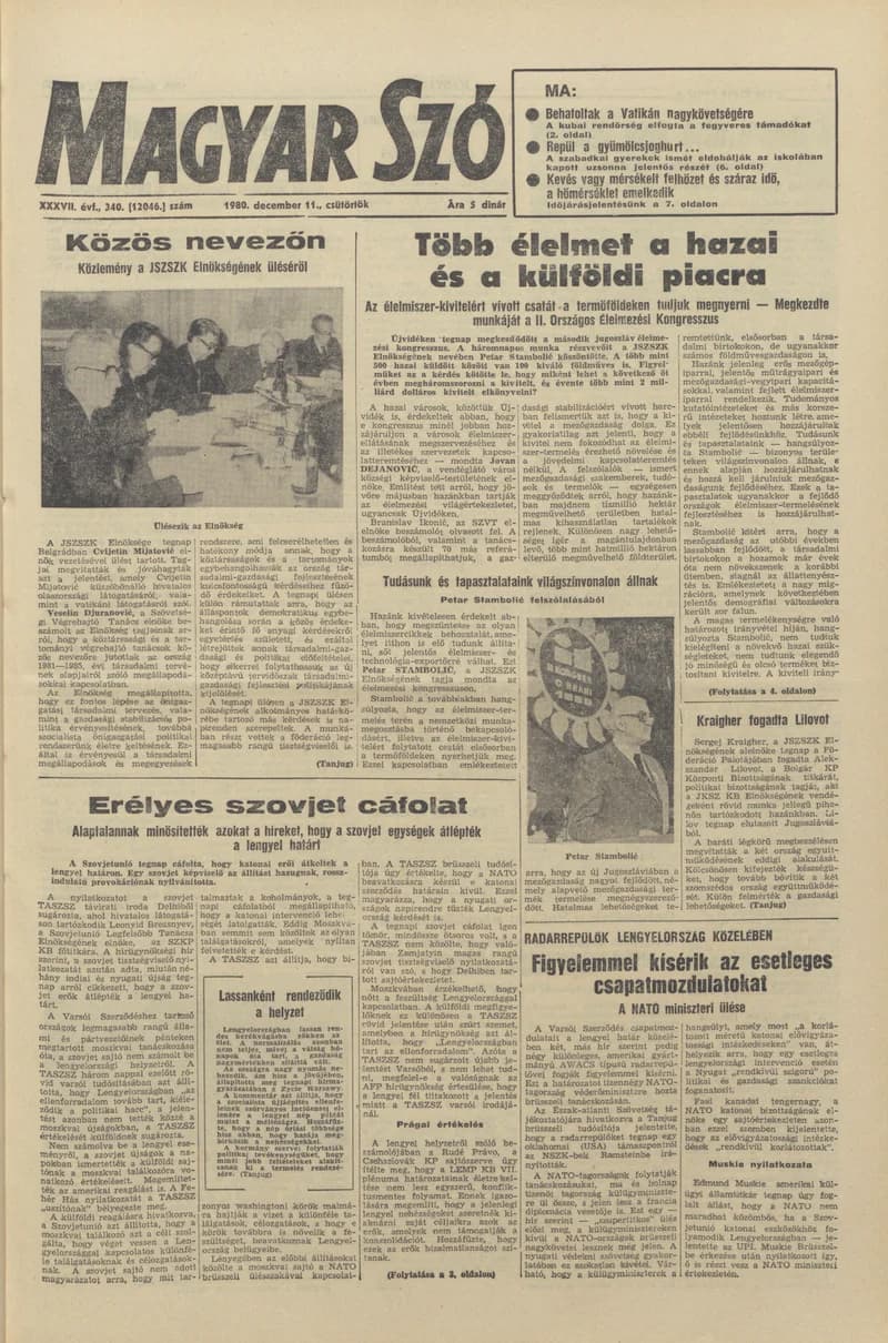 Magyar Szó, 37. évf. 1980. december 11. 340. sz. 1–20. oldal