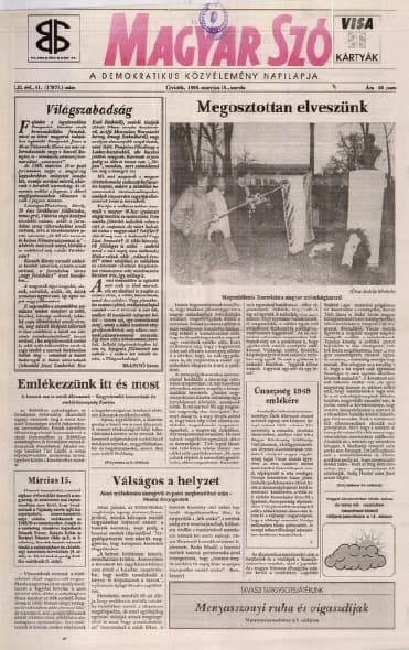 Magyar Szó, 52. évf. 1995. március 15. 61. sz. 1–16. oldal