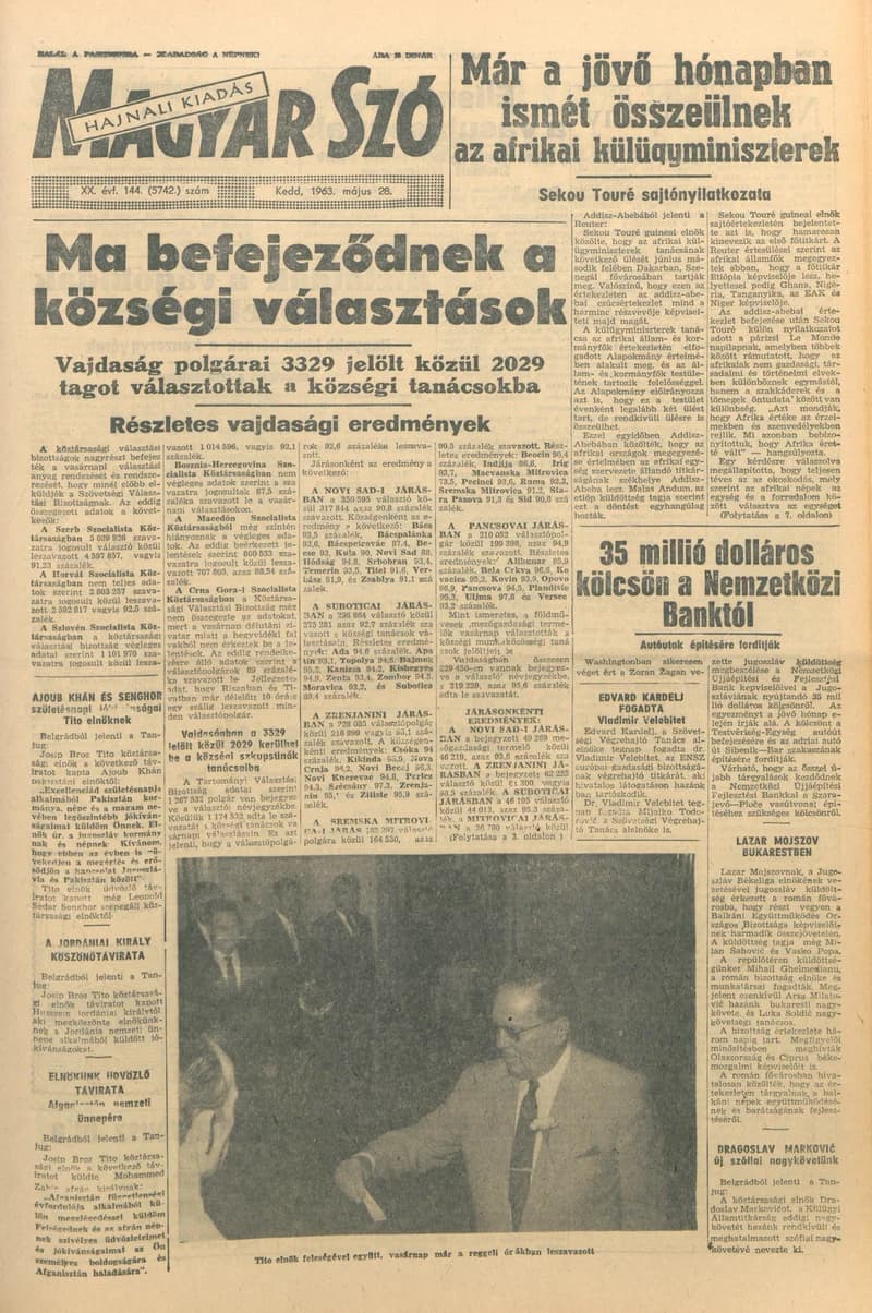 Magyar Szó, 20. évf. 1963. május 28. 144. sz. 1–16. oldal