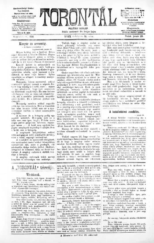 Torontál, 29. évf. 1900. január 26. 21. sz.