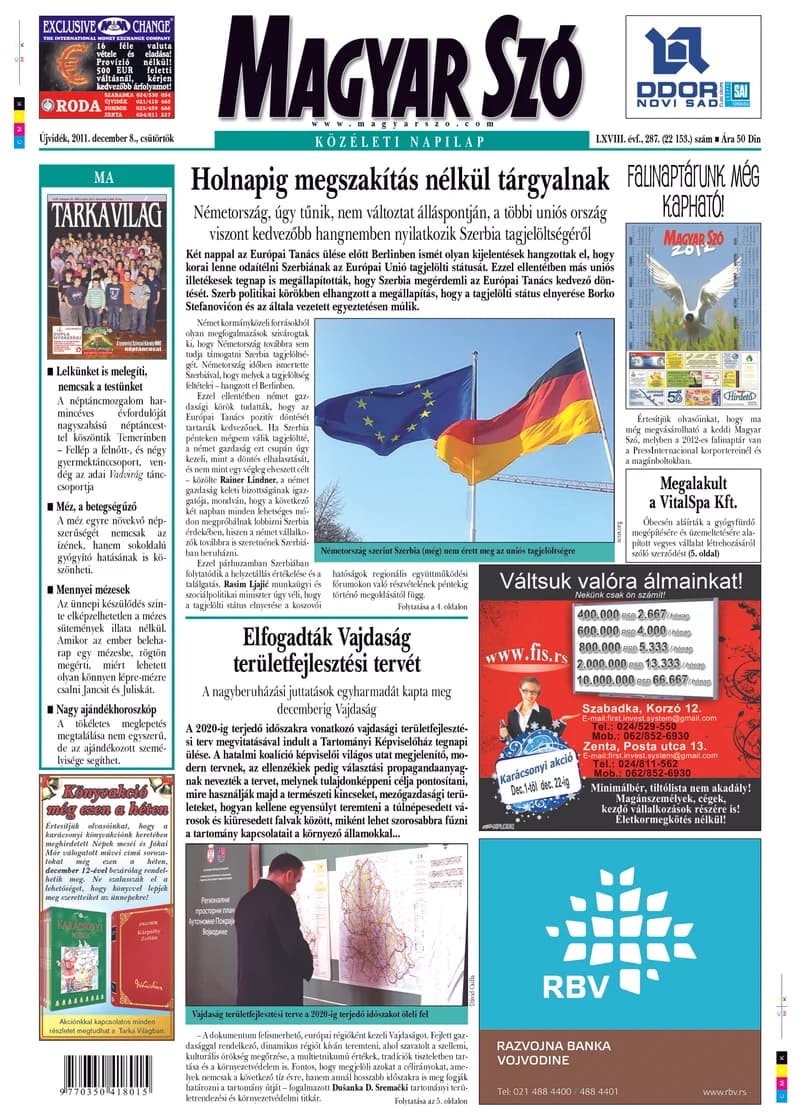 Magyar Szó, 68. évf. 2011. december 8. 287. sz. 1–20. oldal