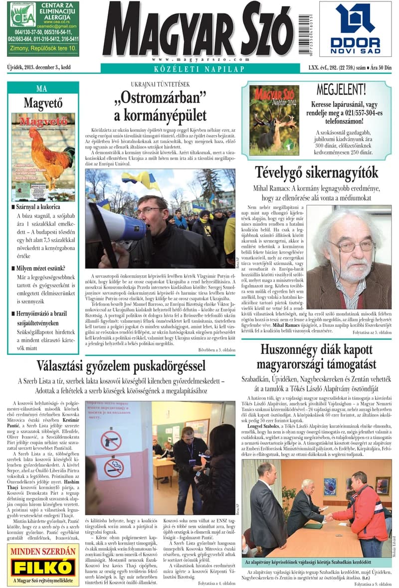 Magyar Szó, 70. évf. 2013. december 3. 282. sz. 1–20. oldal