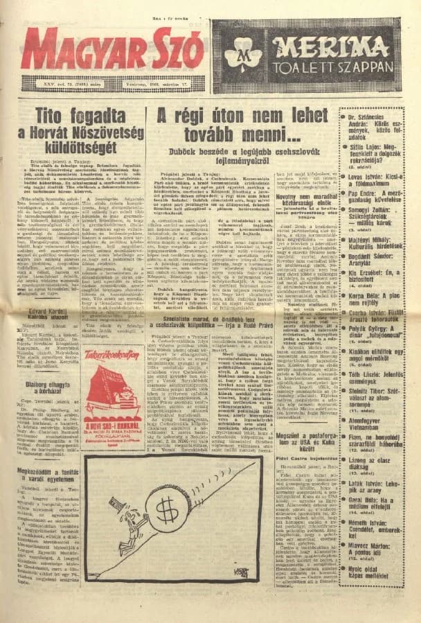 Magyar Szó, 25. évf. 1968. március 17. 75. sz. 1–32. oldal