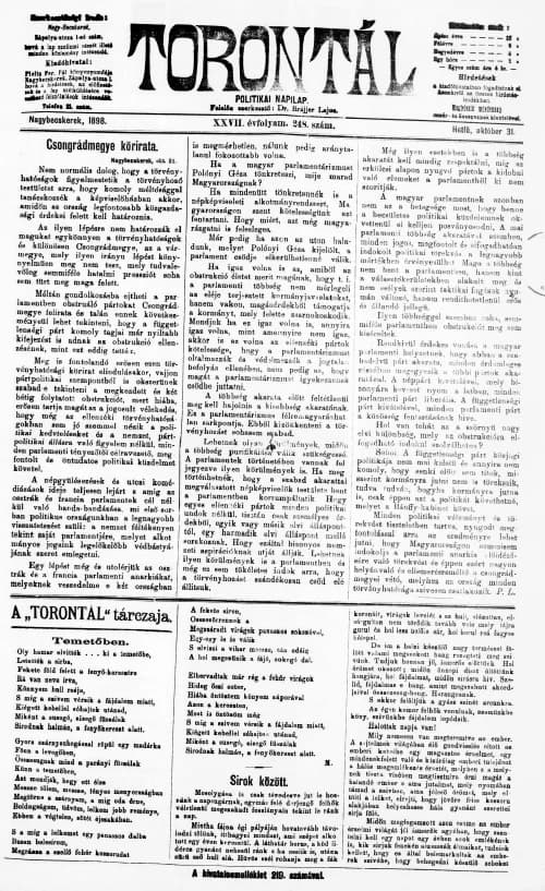 Torontál, 27. évf. 1898. október 31. 248. sz.