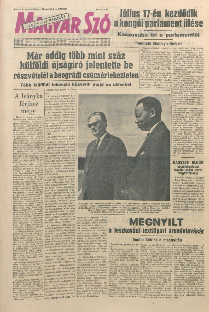Magyar Szó, 18. évf. 1961. július 16. 164. sz. 1–24. oldal