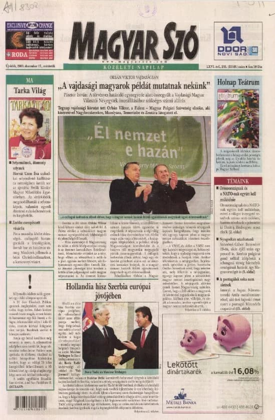 Magyar Szó, 66. évf. 2009. december 17. 295. sz. 1–20. oldal