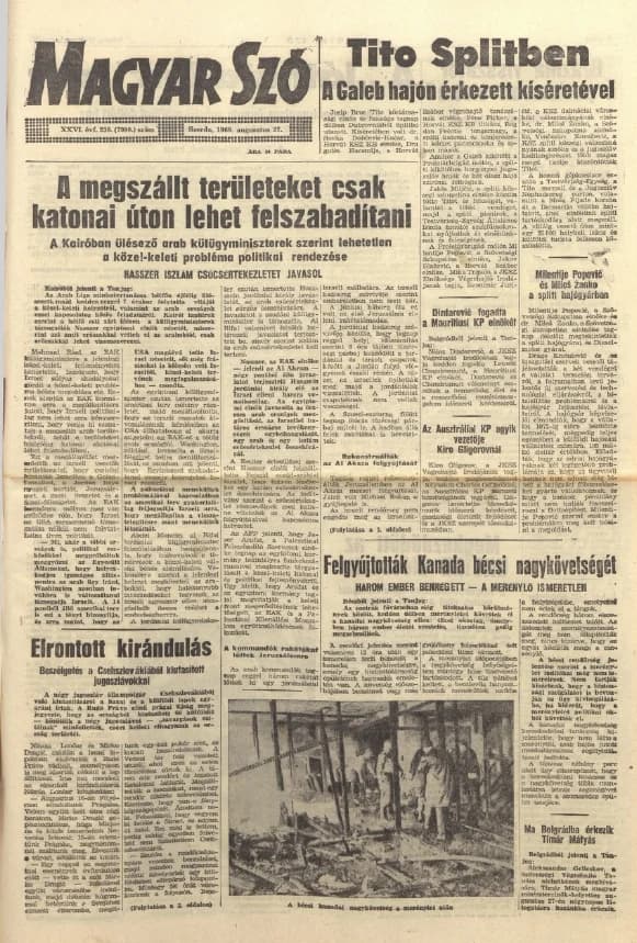 Magyar Szó, 26. évf. 1969. augusztus 27. 236. sz. 1–14. oldal