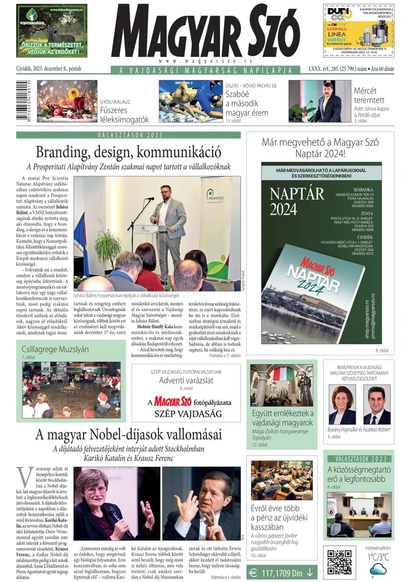 Magyar Szó, 80. évf. 2023. december 8. 285. sz. 1–16. oldal