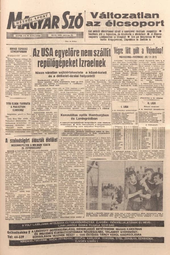 Magyar Szó, 27. évf. 1970. március 23. 80. sz. 1–16. oldal