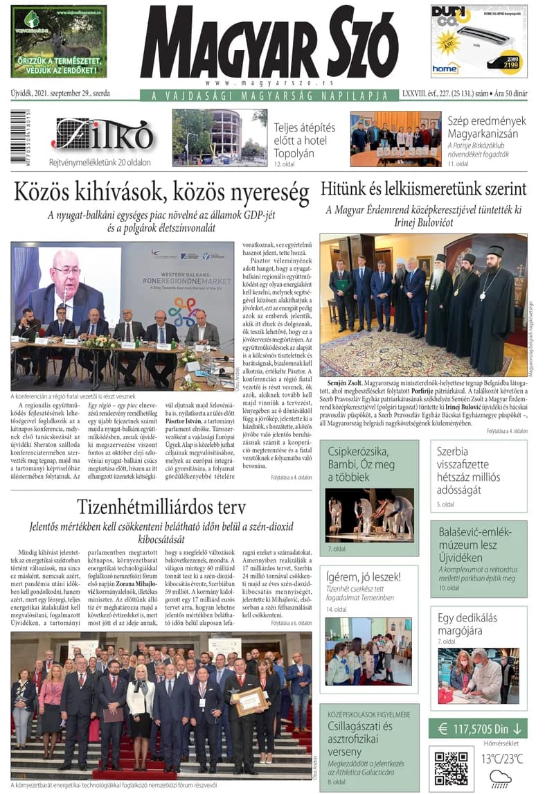 Magyar Szó, 78. évf. 2021. szeptember 29. 227. sz. 1–16. oldal