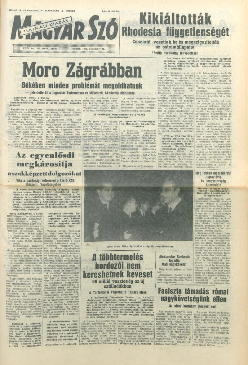 Magyar Szó, 22. évf. 1965. november 12. 312. sz.