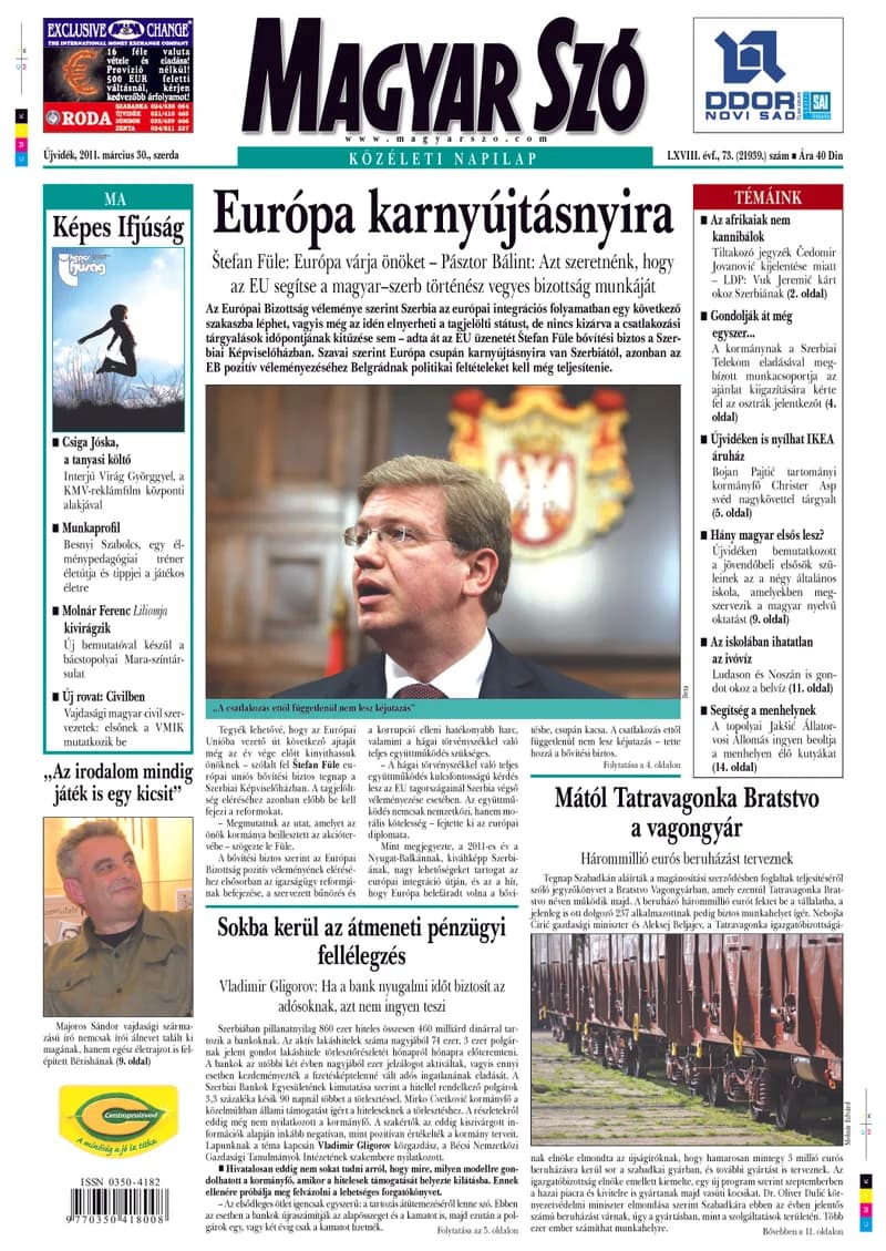 Magyar Szó, 68. évf. 2011. március 30. 73. sz. 1–20. oldal