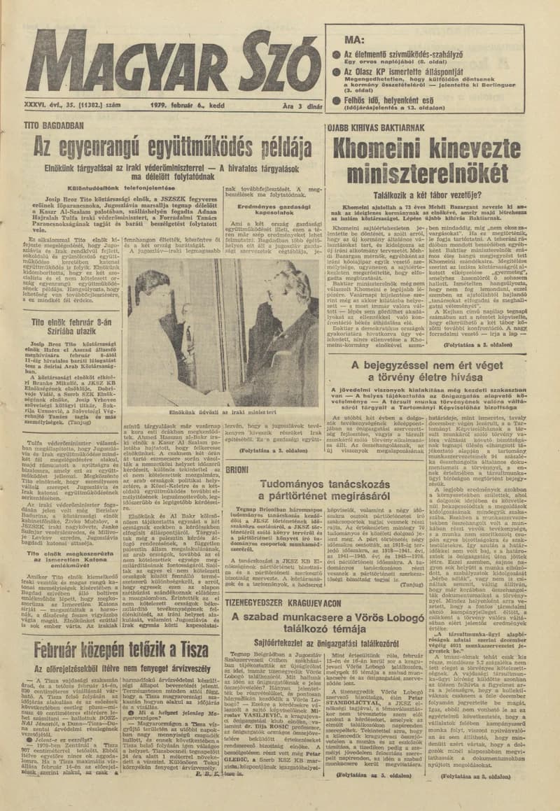 Magyar Szó, 36. évf. 1979. február 6. 35. sz. 1–20. oldal