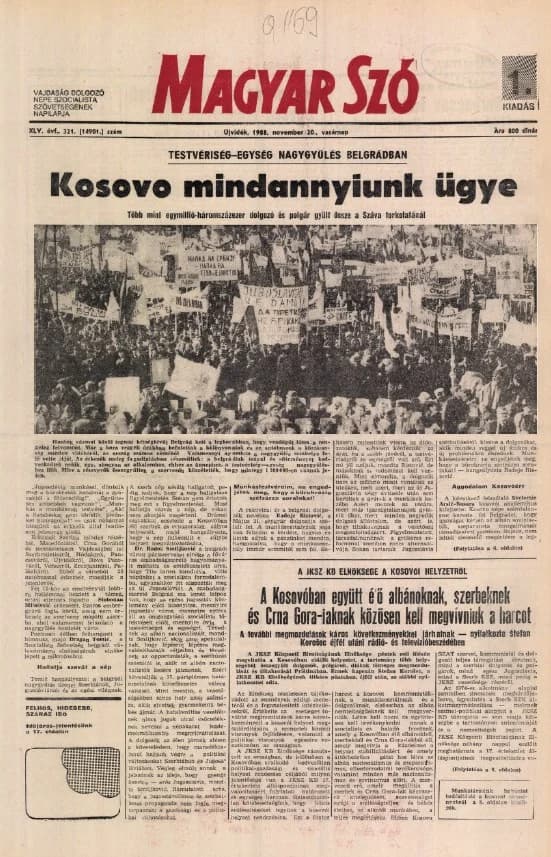 Magyar Szó, 45. évf. 1988. november 20. 321. sz.