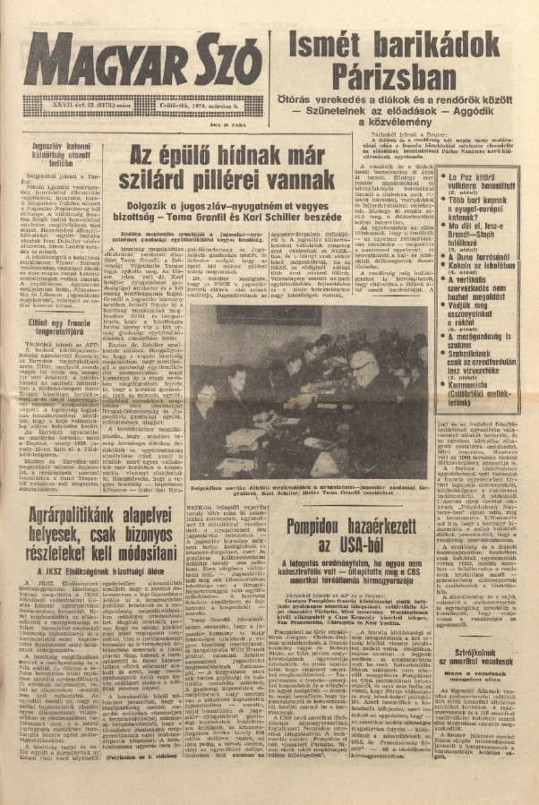 Magyar Szó, 27. évf. 1970. március 5. 62. sz. 1–20. oldal