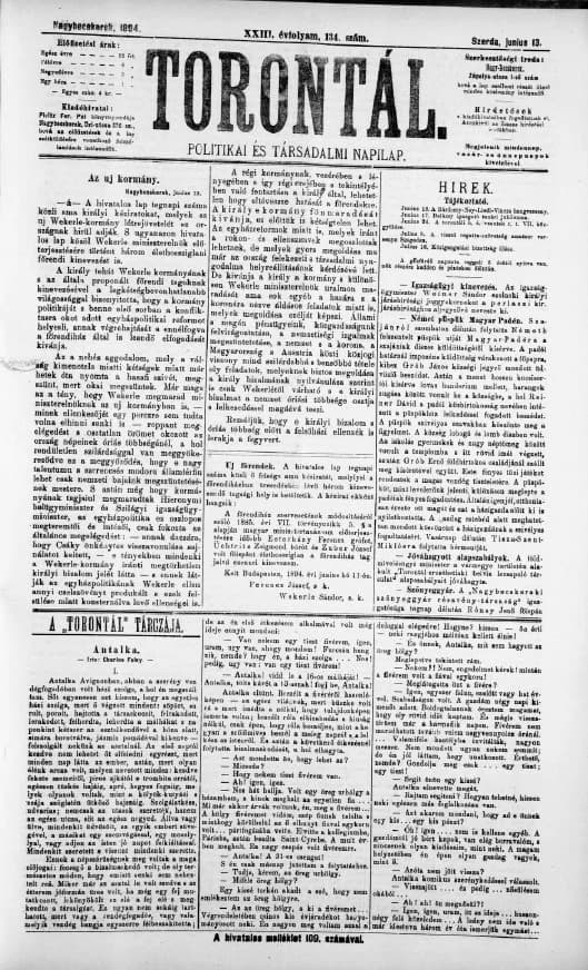 Torontál, 23. évf. 1894. június 13. 134. sz.