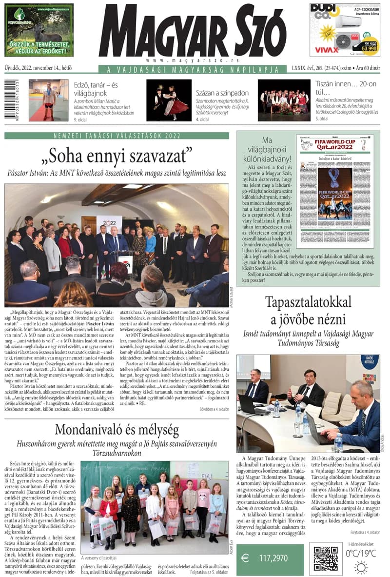 Magyar Szó, 79. évf. 2022. november 14. 265. sz. 1–16. oldal