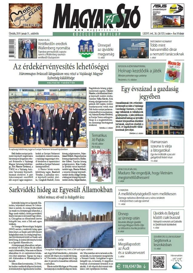 Magyar Szó, 76. évf. 2019. január 31. 24. sz. 1–20. oldal