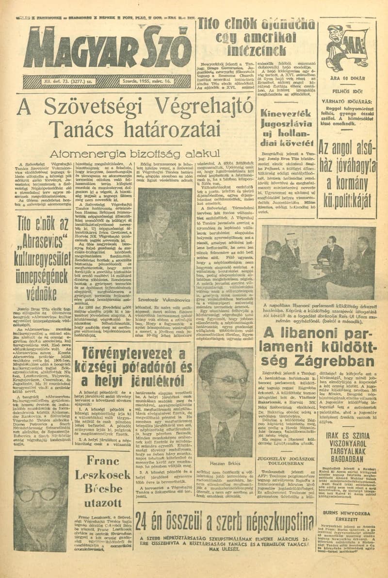 Magyar Szó, 12. évf. 1955. március 16. 73. sz. 1–8. oldal