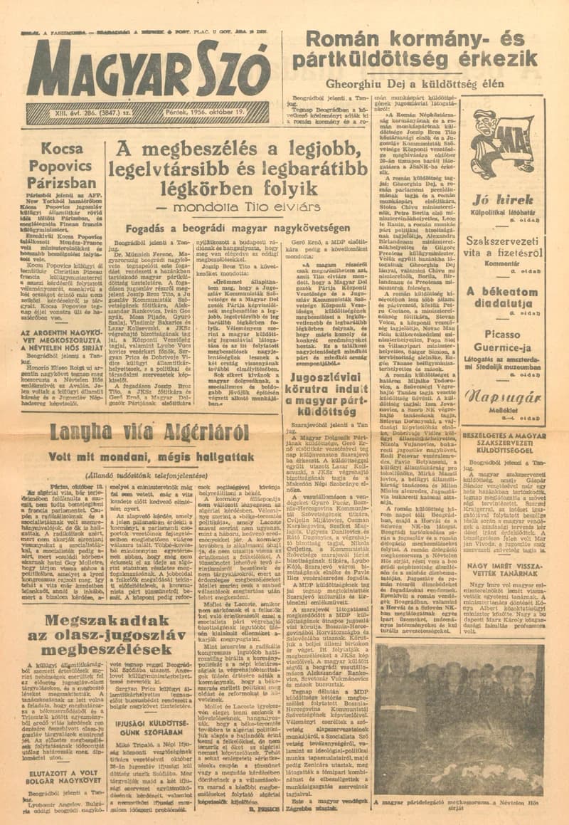 Magyar Szó, 13. évf. 1956. október 19. 286. sz. 1–8. oldal