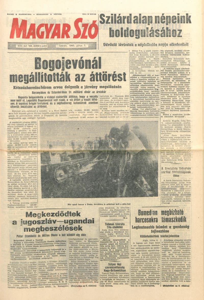 Magyar Szó, 22. évf. 1965. július 7. 184. sz. 1–14. oldal