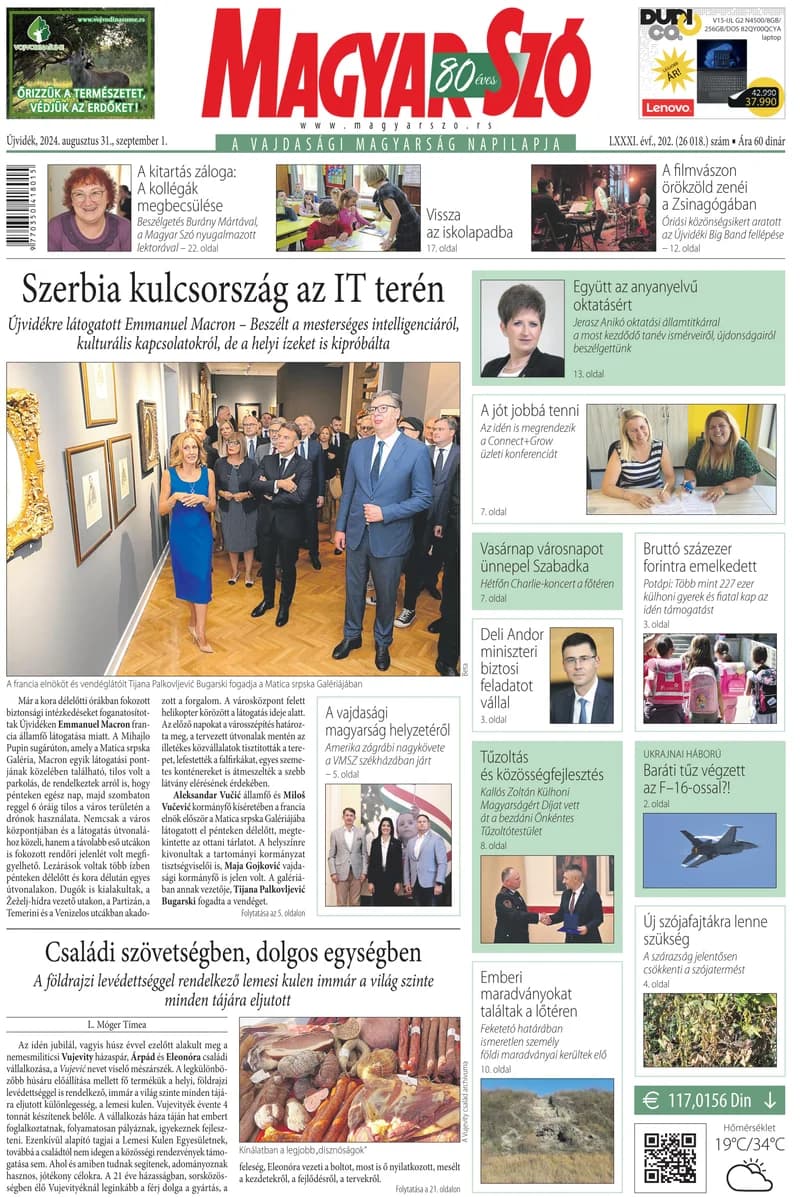 Magyar Szó, 81. évf. 2024. augusztus 30. – szeptember 1. 202. sz. 1–32. oldal