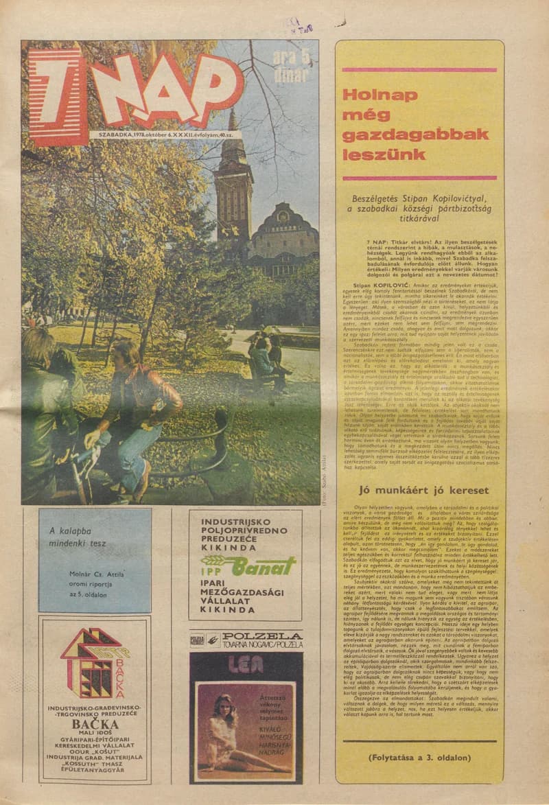 7 Nap, 33. évf. 1978. október 6. 40. sz. 1–24. oldal