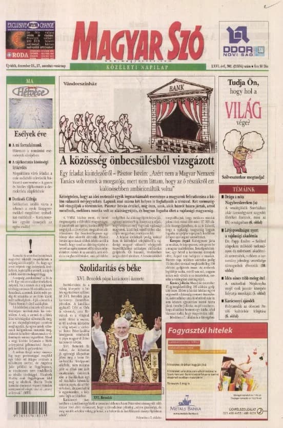 Magyar Szó, 66. évf. 2009. december 26. – 27. 302. sz. 1–40. oldal