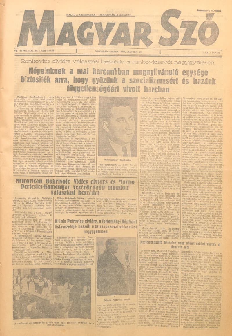Magyar Szó, 7. évf. 1950. március 22. 69. sz. 1–6. oldal