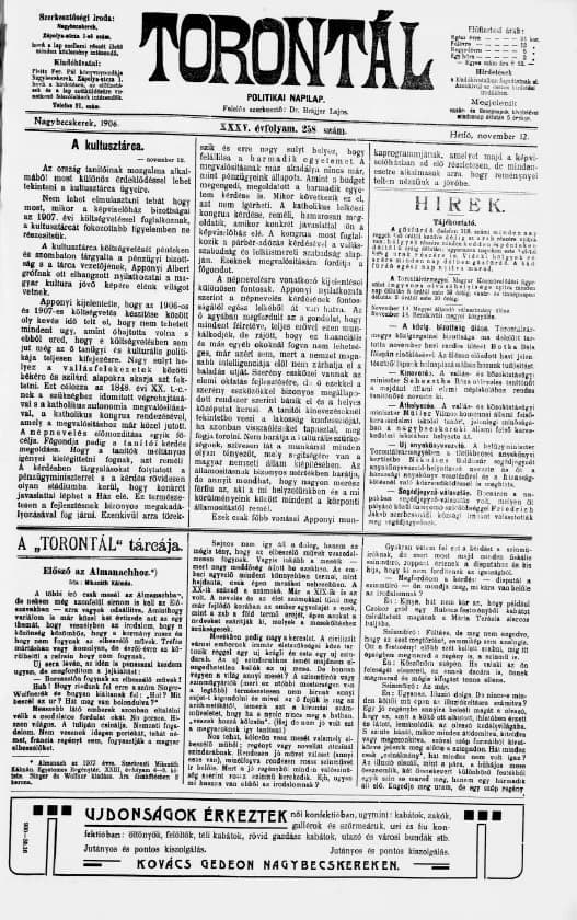 Torontál, 35. évf. 1906. november 12. 258. sz.
