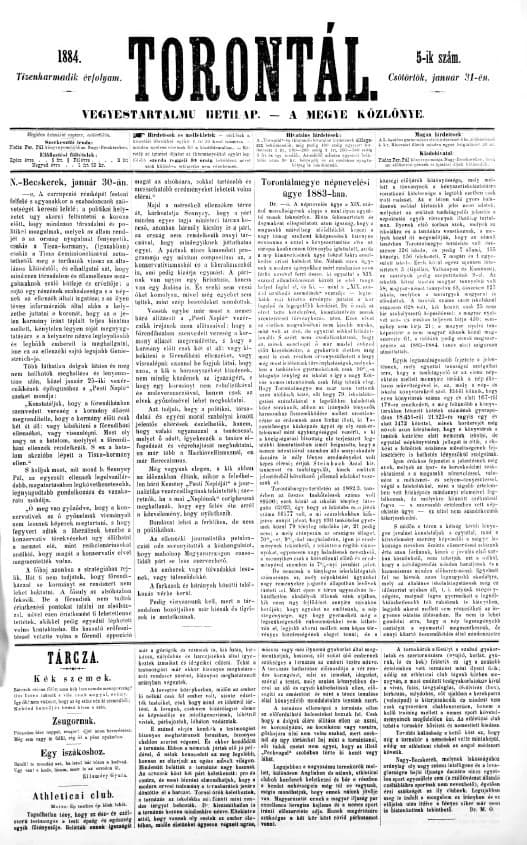 Torontál, 13. évf. 1884. január 31. 5. sz.