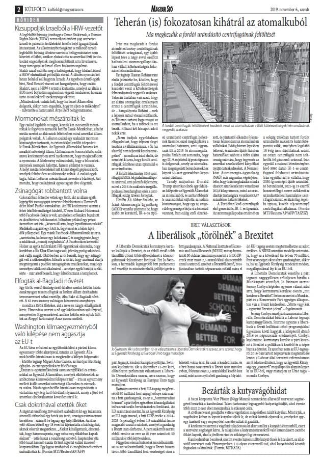 Magyar Szó, 76. évf. 2019. november 6. 259. sz. 1–16. oldal