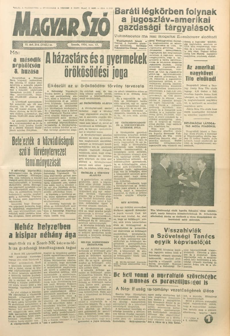 Magyar Szó, 11. évf. 1954. november 17. 314. sz. 1–8. oldal