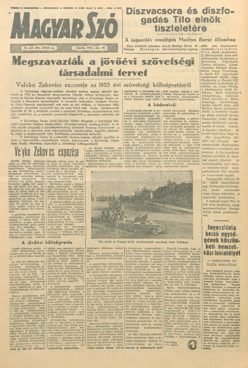 Magyar Szó, 11. évf. 1954. december 29. 354. sz. 1–8. oldal