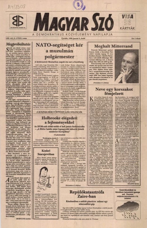 Magyar Szó, 53. évf. 1996. január 9. 6. sz. 1–16. oldal