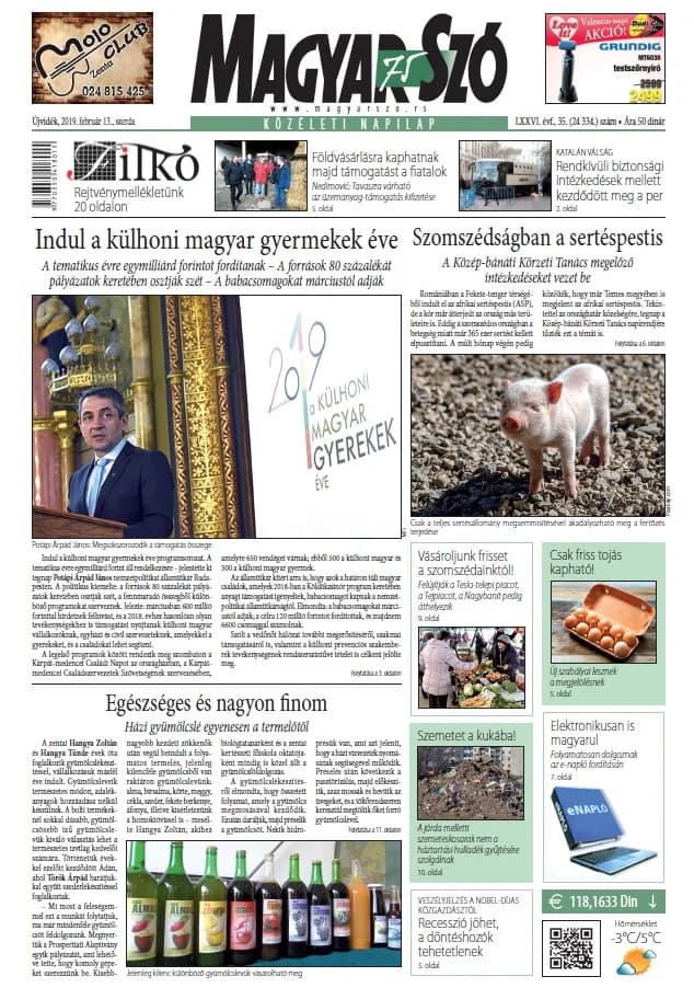 Magyar Szó, 76. évf. 2019. február 13. 35. sz. 1–16. oldal
