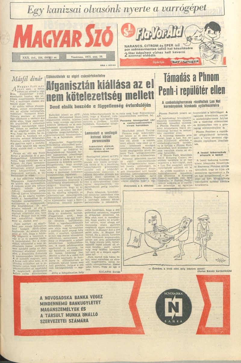 Magyar Szó, 30. évf. 1973. augusztus 26. 234. sz. 1–32. oldal