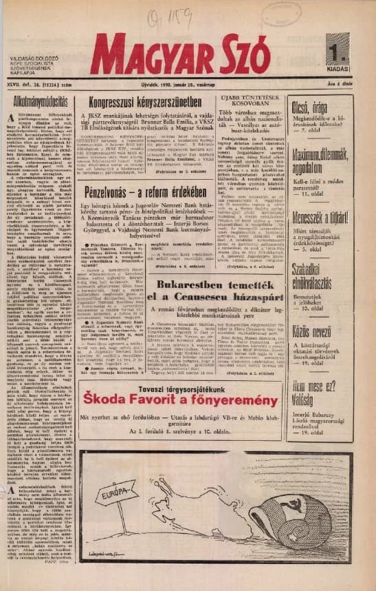 Magyar Szó, 47. évf. 1990. január 28. 26. sz. 1–32. oldal