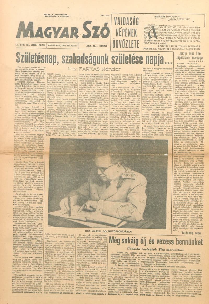 Magyar Szó, 9. évf. 1952. május 25. 124. sz. 1–12. oldal
