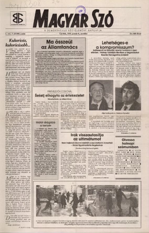 Magyar Szó, 50. évf. 1993. január 9. 7. sz. 1–16. oldal
