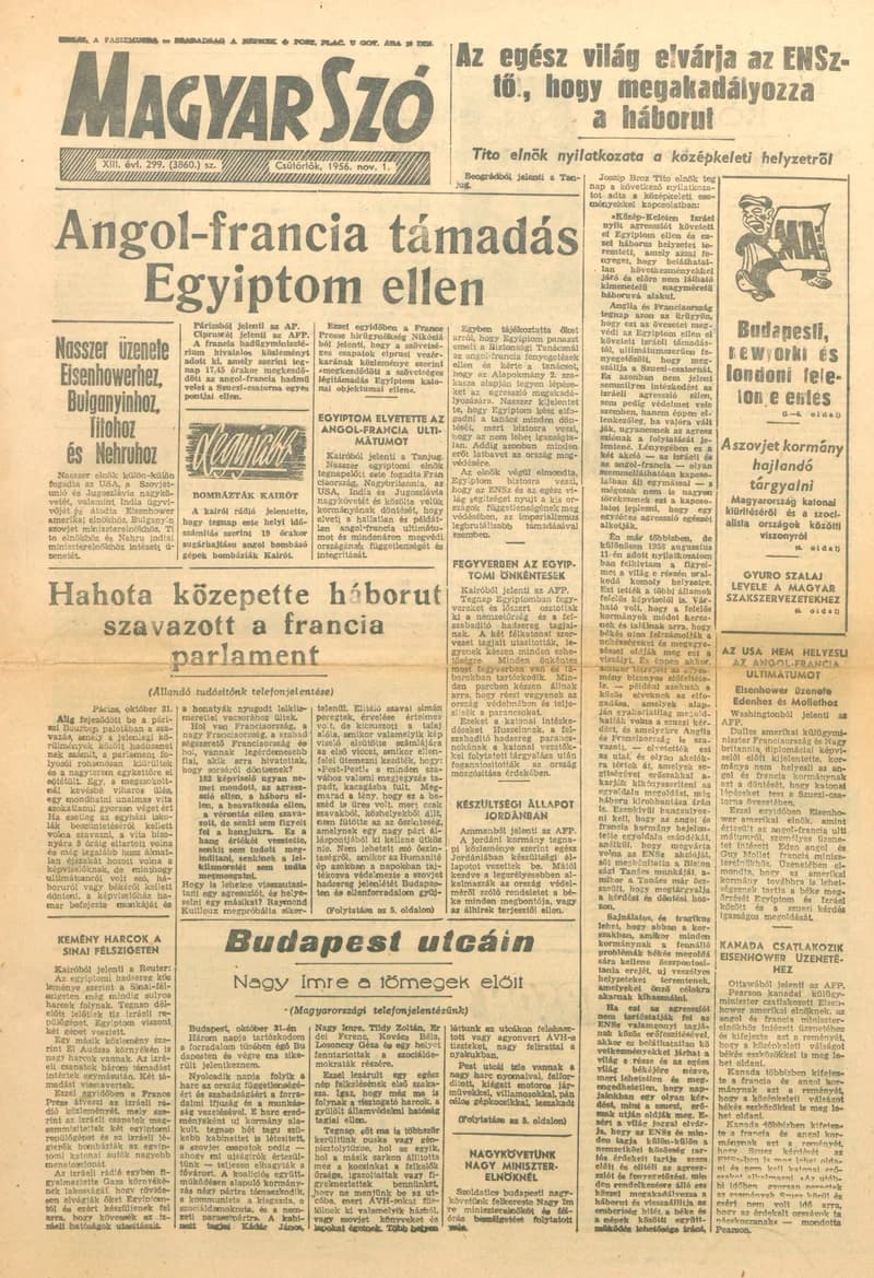 Magyar Szó, 13. évf. 1956. november 1. 299. sz. 1–8. oldal