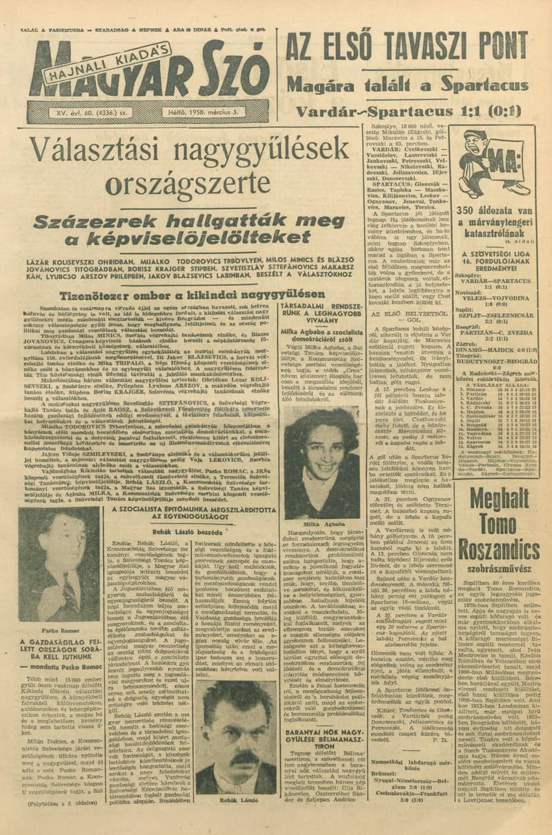 Magyar Szó, 15. évf. 1958. március 3. 60. sz. 1–10. oldal