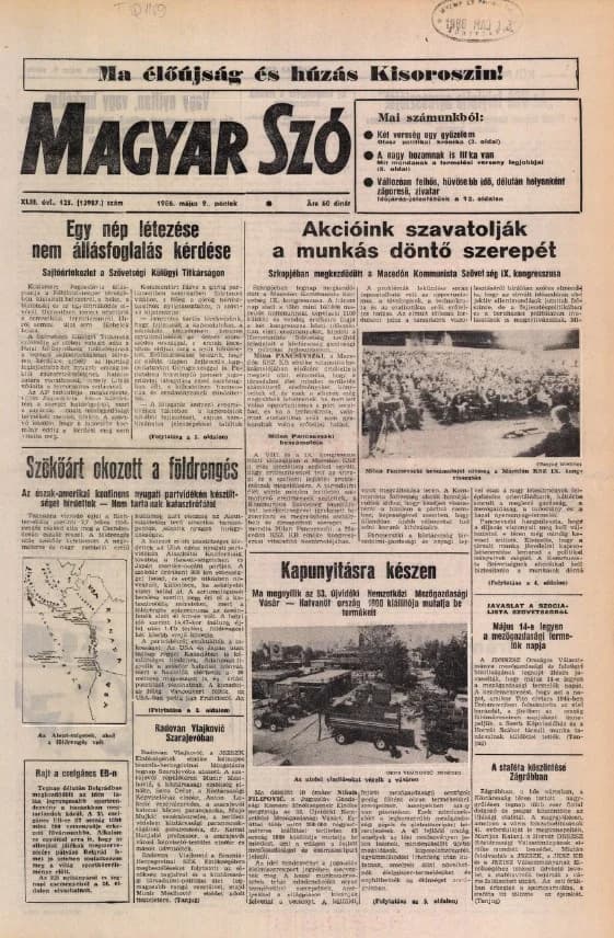 Magyar Szó, 43. évf. 1986. május 9. 125. sz. 1–24. oldal