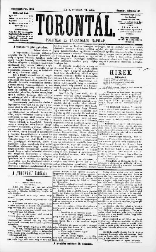 Torontál, 24. évf. 1895. március 30. 74. sz.