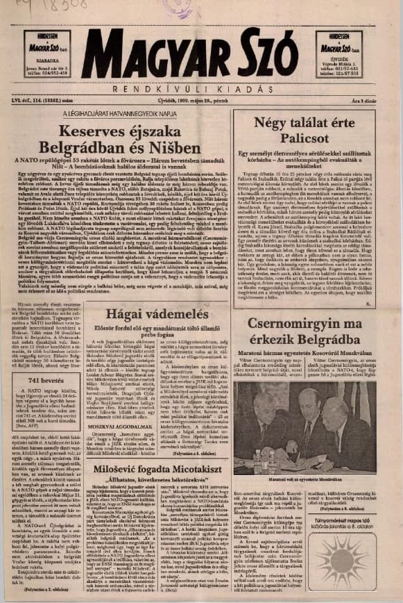Magyar Szó, 56. évf. 1999. május 28. 114. sz. 1–8. oldal