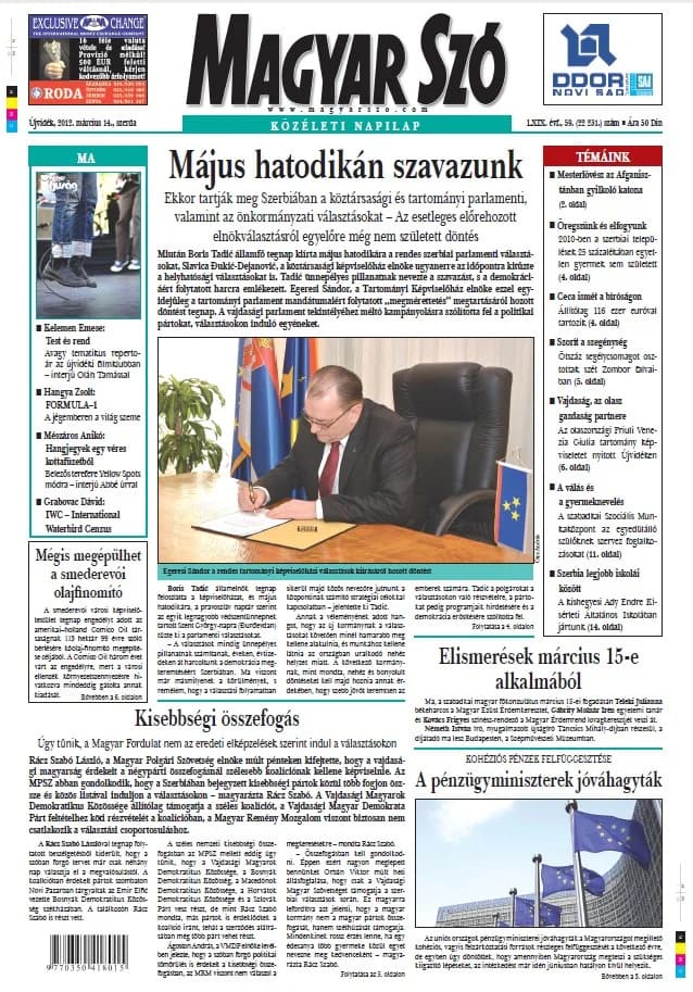 Magyar Szó, 69. évf. 2012. március 14. 59. sz. 1–20. oldal
