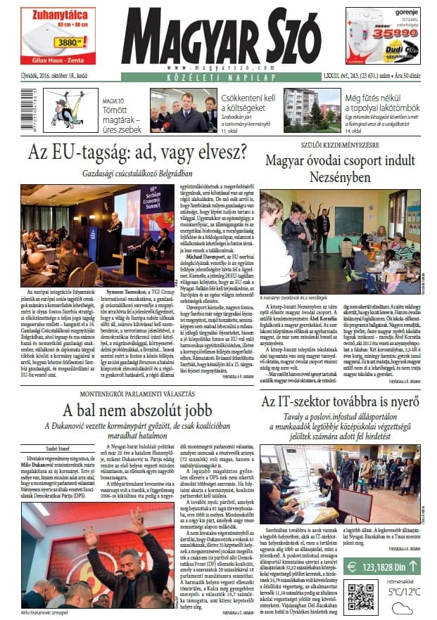 Magyar Szó, 73. évf. 2016. október 18. 243. sz. 1–20. oldal