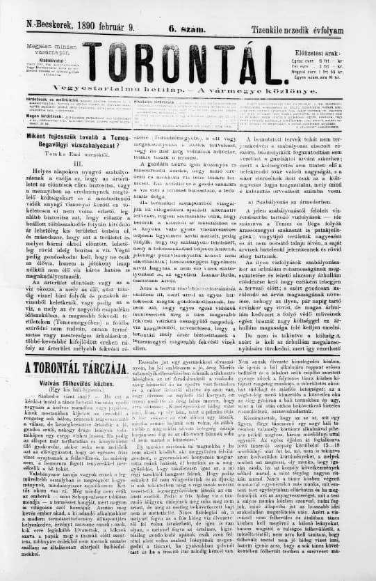 Torontál, 19. évf. 1890. február 9. 6. sz.